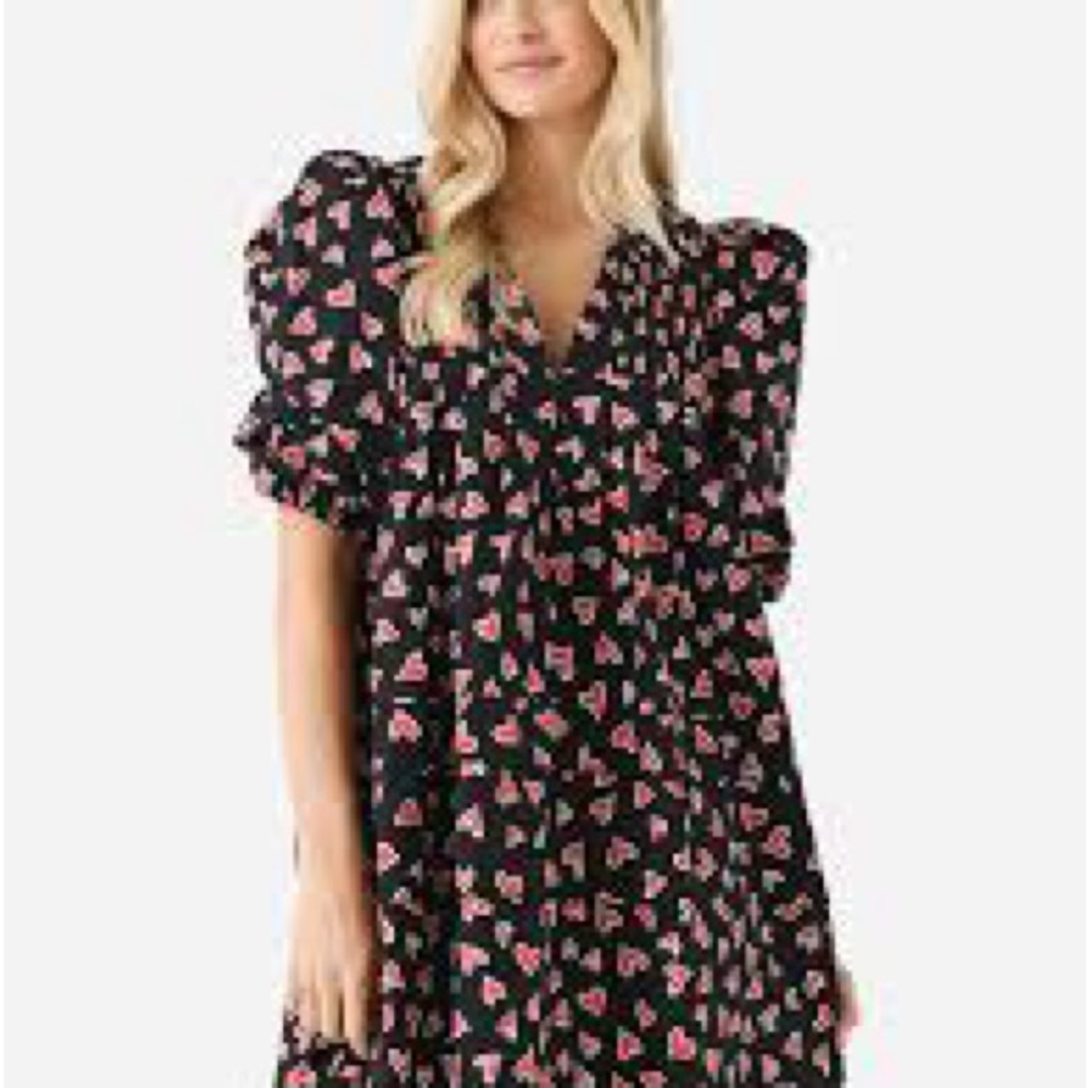 HUNTER BELL Dress with Red Heart Print